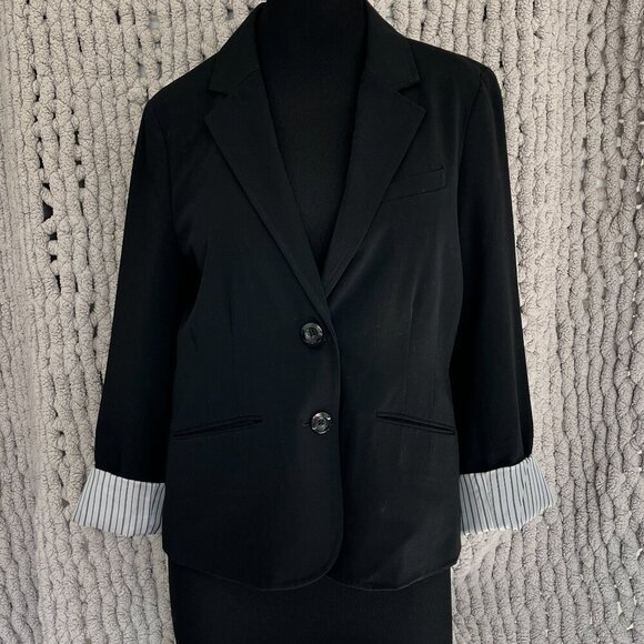 Lauren Conrad Black Tailored 3/4 Length Sleeve Blazer Size 10 - Picture 11 of 13